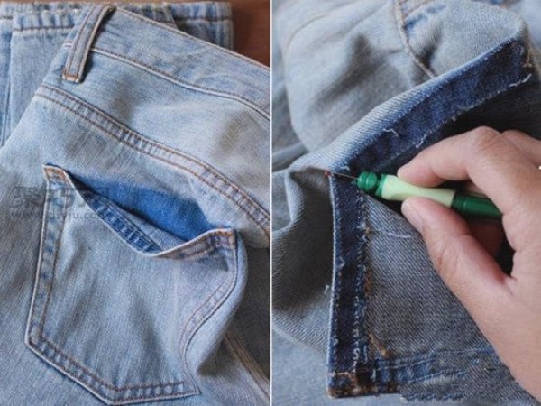 A small makeover of jeans pockets, transforming into jeans with full personality!