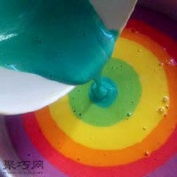 How to make 8-inch rainbow chiffon cake How to make rainbow birthday cake