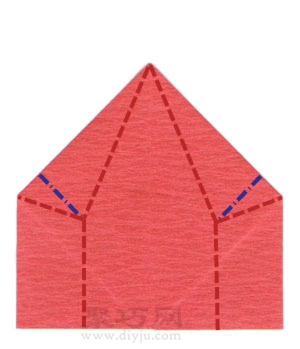 Origami church house origami method