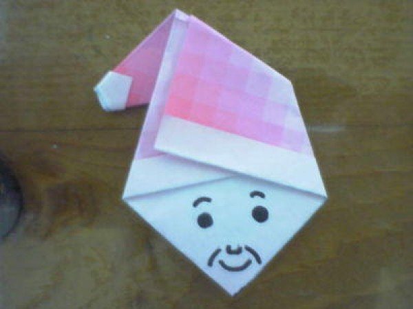 Christmas handmade origami tutorial teaches you DIY Santa Claus head origami