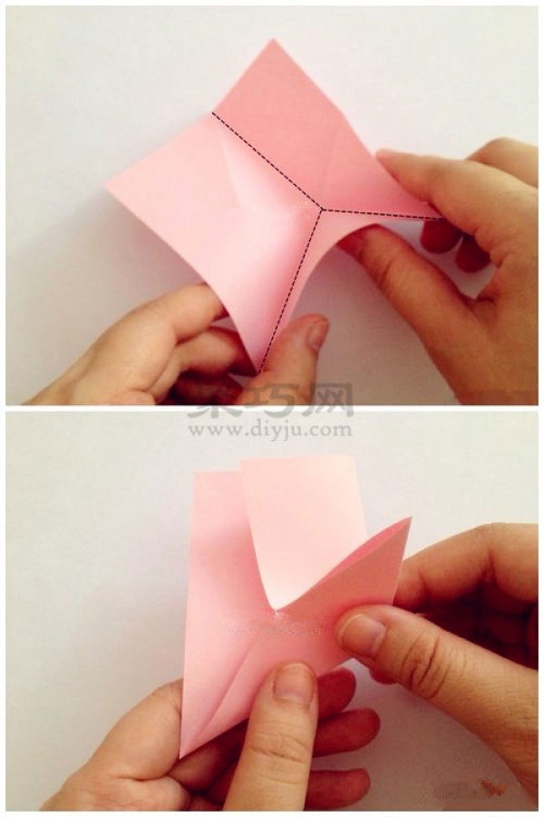 Illustration of how to fold a rose box. Teach you how to fold a rose box.