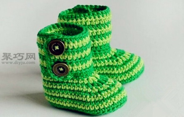 Tutorial on long crocheted baby shoes. Teach you how to knit baby woolen shoes.