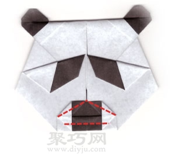 Simple origami panda face folding method