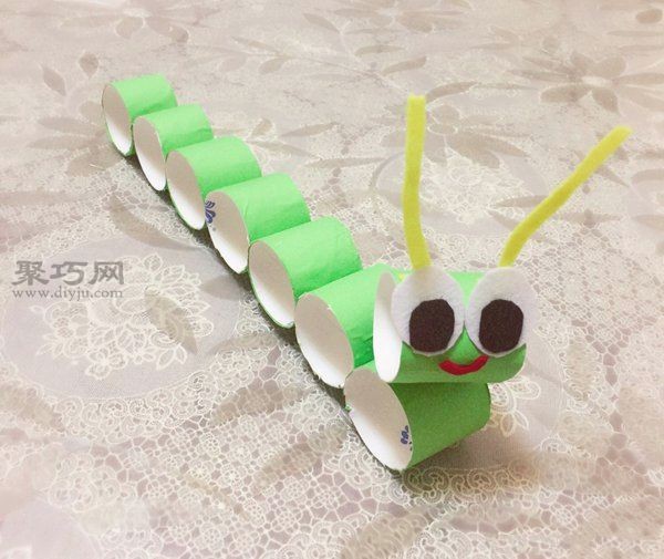 Toilet paper roll handmade caterpillar childrens toy