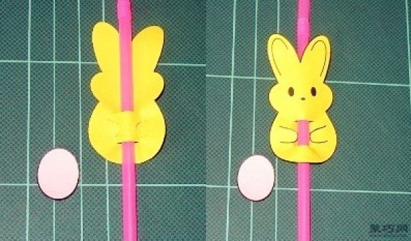 diy creative straw cute little rabbit kindergarten handmade diy straw