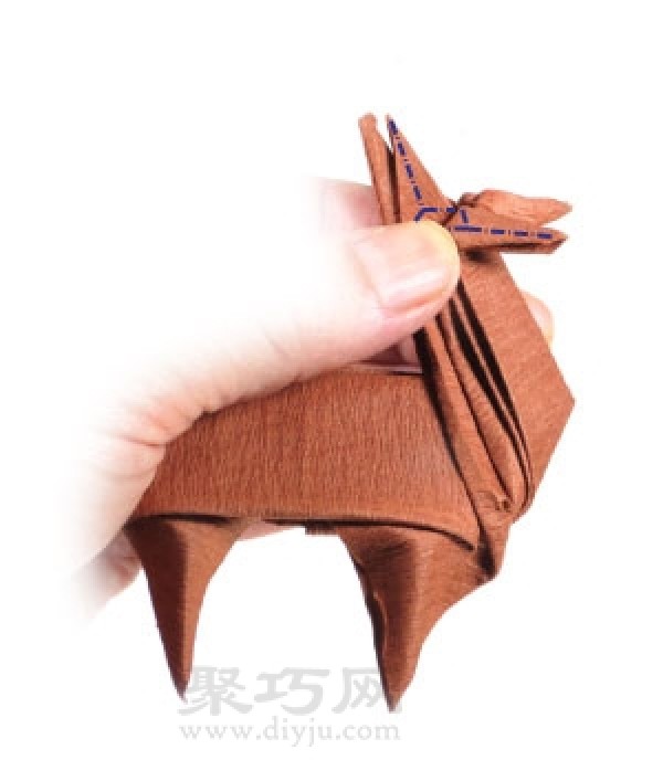 How to make origami three-dimensional reindeer