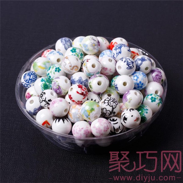 Chinese Knot Material Accessories 12MM Applique Ceramic Balls