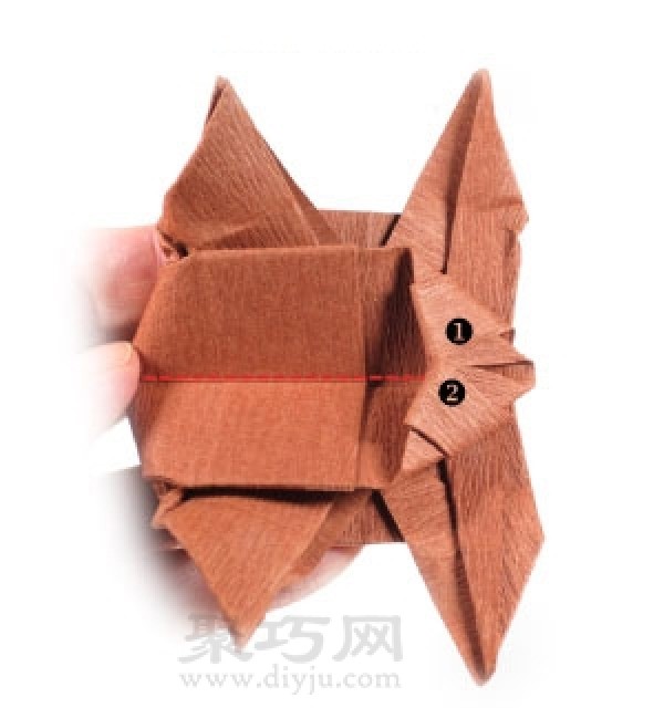 How to make origami three-dimensional reindeer