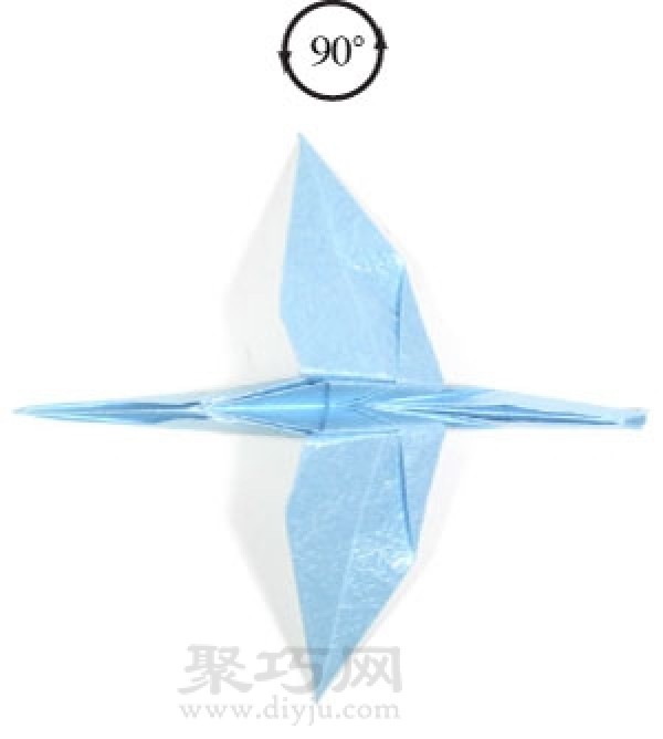 Illustration of steps to make origami flying paper cranes