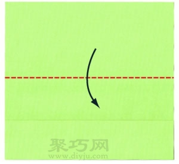 Illustration of the steps for folding a rectangular origami envelope