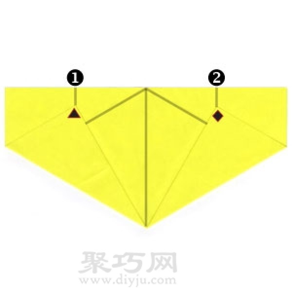 Basic origami folding method: fold square paper into regular hexagon