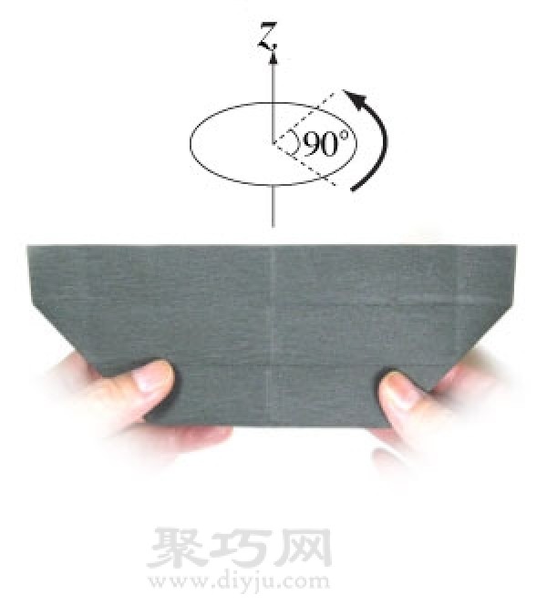 Illustration of steps for making origami digital camera