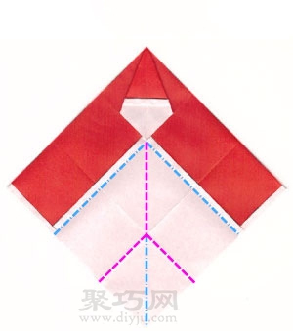 Santa Claus origami three-dimensional tutorial teaches you to fold a standing Santa Claus