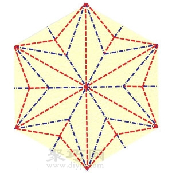 Basic origami folding method: lower diamond fold