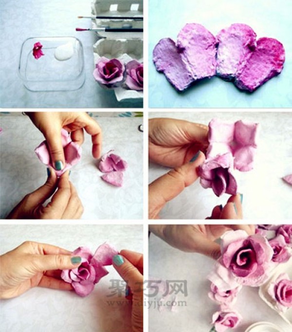 Egg tray diy valentine roses egg carton handmade collection