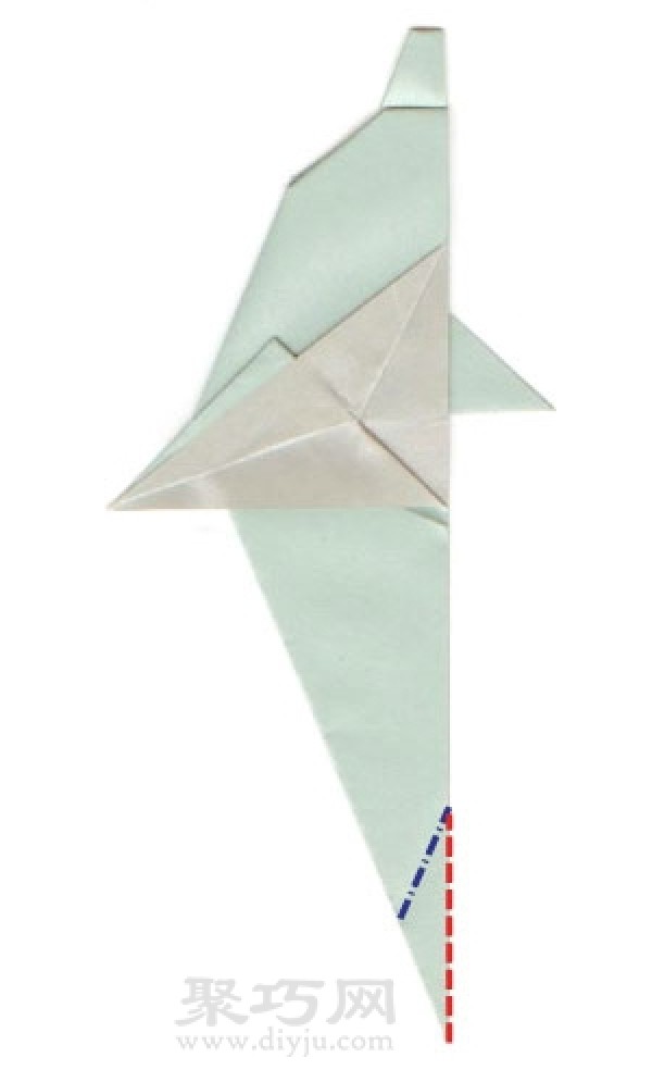 Simple origami dolphin folding method