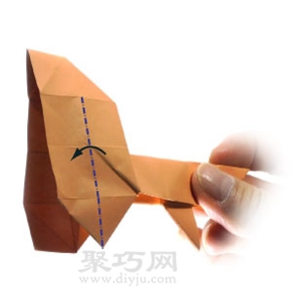 Learn to make origami three-dimensional standing puppy step by step