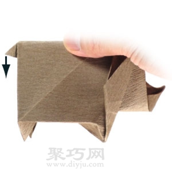 Three-dimensional rhinoceros origami method