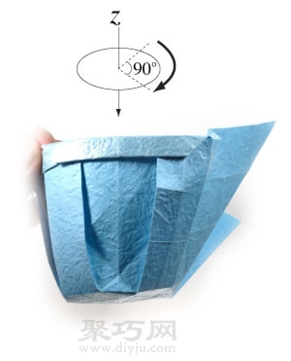 How to fold a handmade origami three-dimensional round cup