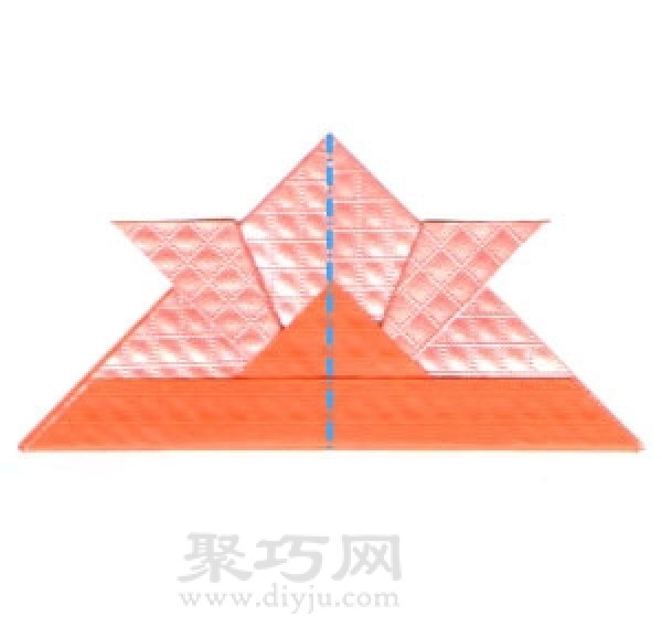 Illustration of steps for folding origami goldfish