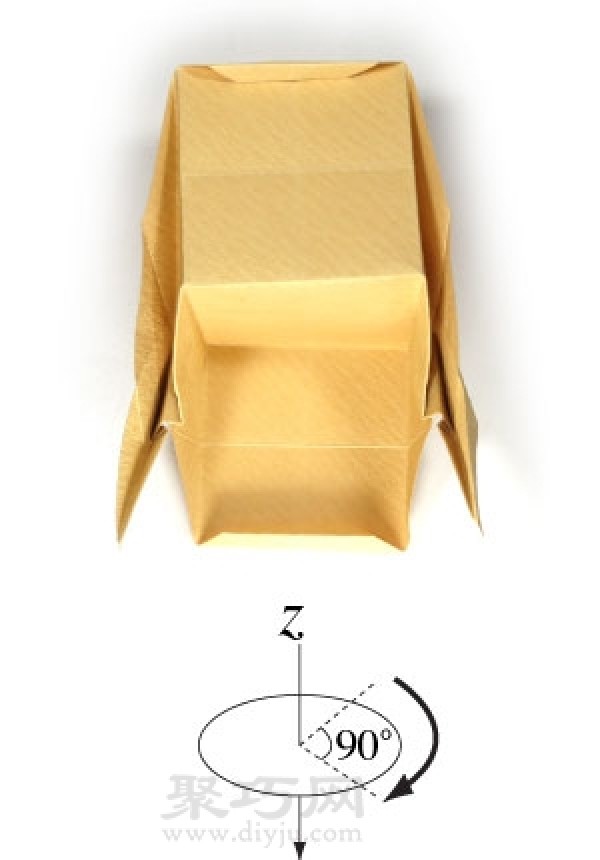 Simple illustration of how to make an origami chair