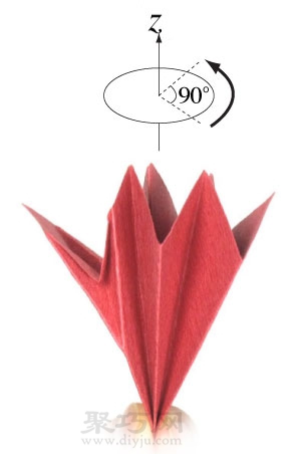 Origami Poinsettia Flower Illustration