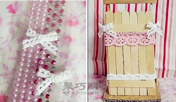 Ice cream sticks turn waste into treasures simple pen holder DIY practical storage box for ice cream sticks