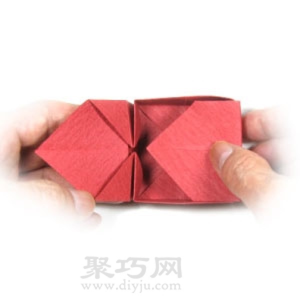 Illustration of how to fold a handmade origami square hat