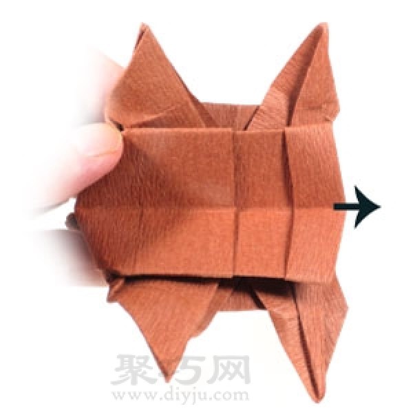 How to make origami three-dimensional reindeer