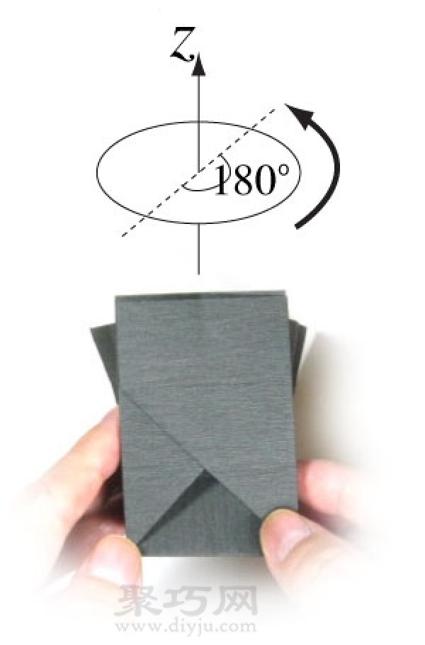 Illustration of steps for making origami digital camera