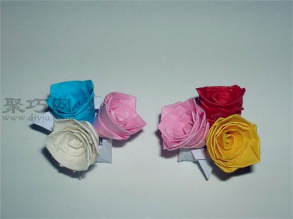 Illustration of folding roses from paper with stars. Tell you what can be folded with paper with stars.