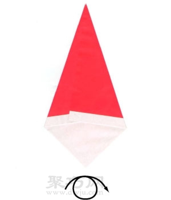 Illustration of steps to make origami Santas face