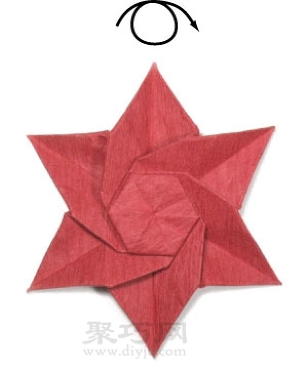 Origami Poinsettia Flower Illustration