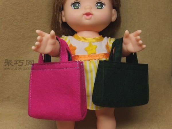 Mini felt handbag, a cute little bag for little dolls