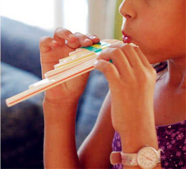 How to make your own panpipe with a straw video tutorial illustration