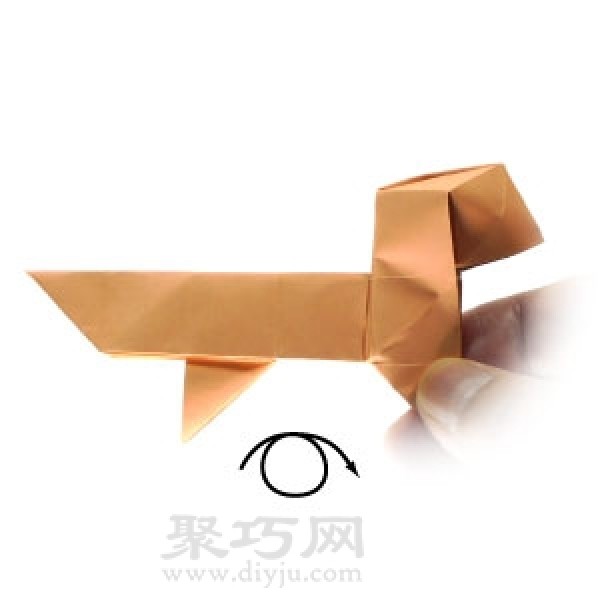 Learn to make origami three-dimensional standing puppy step by step