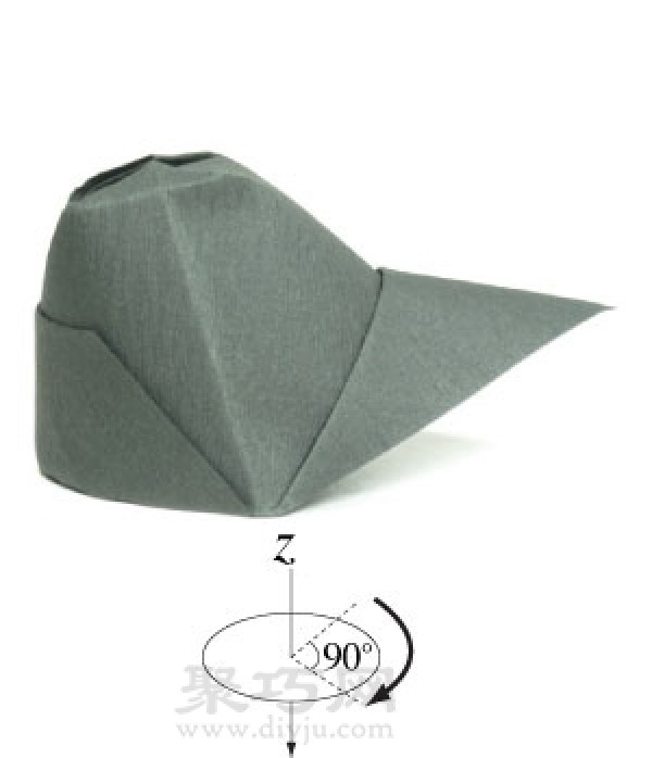 Origami hat with brim