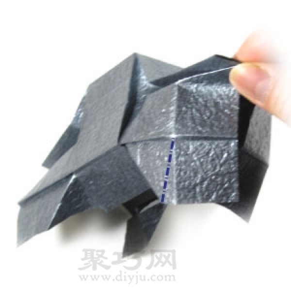 Illustration of steps to make origami 3D car