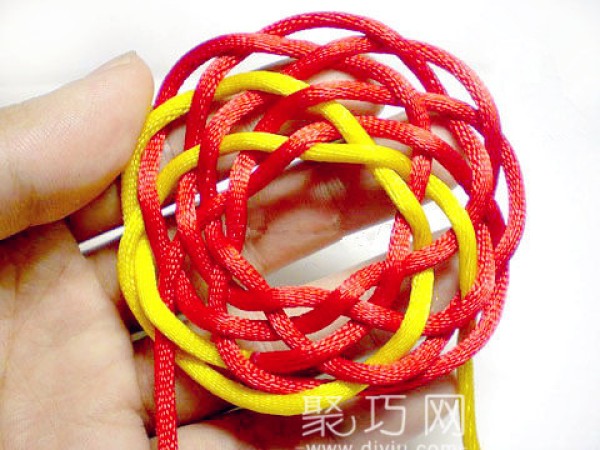 Chinese knot flower strand knot weaving tutorial, even-numbered flower hoop with 7 strands and 8 flowers, steps