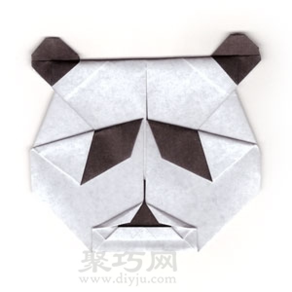 Simple origami panda face folding method