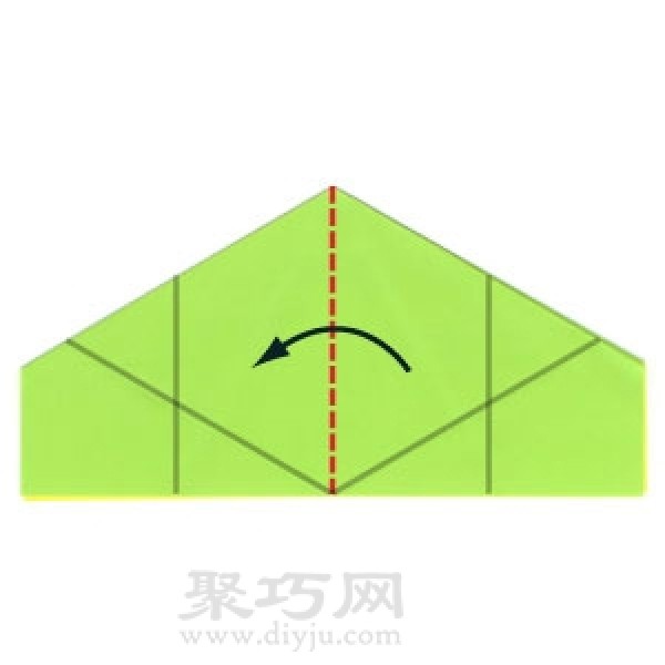 Basic origami folding method: fold square paper into regular hexagon