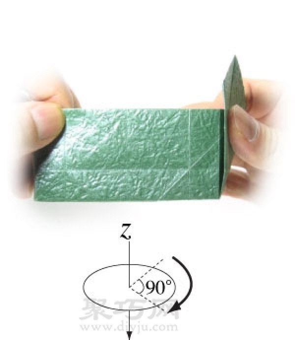 Illustration of the steps for making a tall rectangular origami box