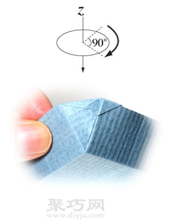 Simple origami square plate folding method