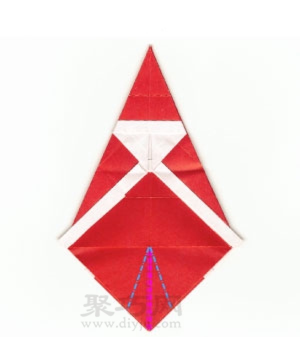 Illustration of steps to make origami 3D Santa Claus