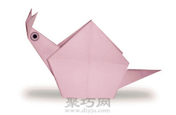 Kindergarten animal origami illustrated tutorial: Origami snail