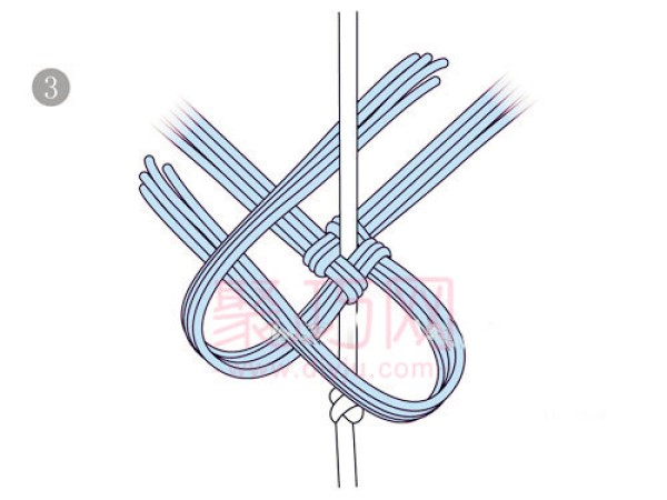 Illustrated tutorial on how to weave Chinese knots with auspicious spikes