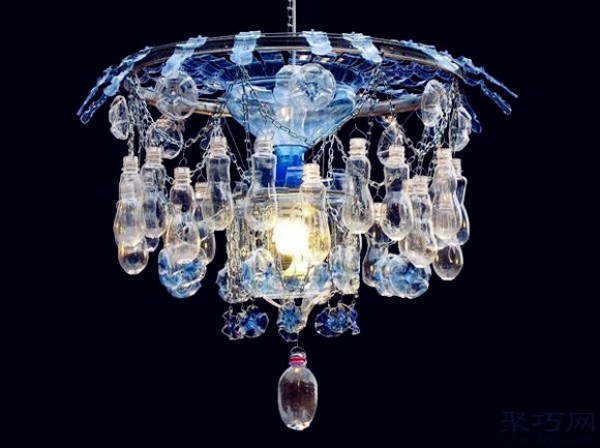 Appreciate the handmade products of DIY European style chandelier shade using beverage plastic bottles