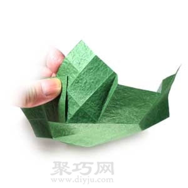 Simple round paper box origami illustration