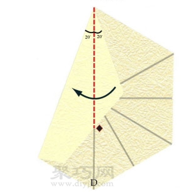 Basic origami folding method: lower diamond fold