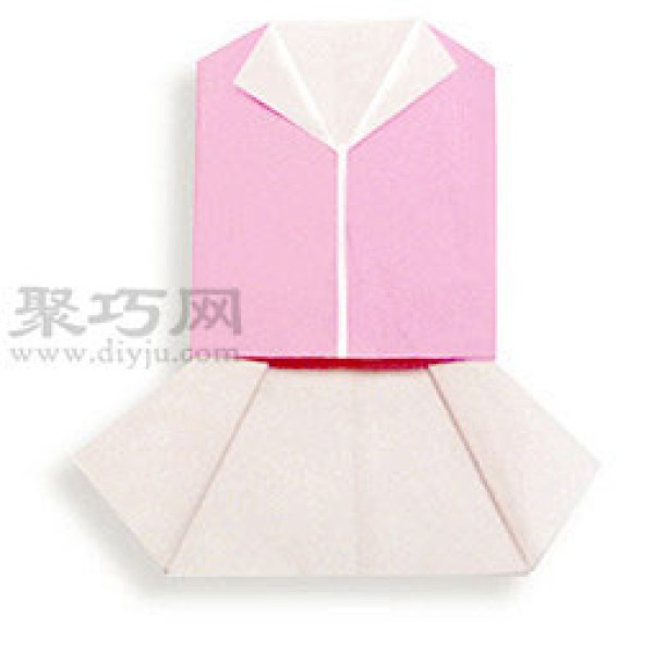 Steps to make origami skirt for kindergarten. Illustration of handmade origami skirt for children.